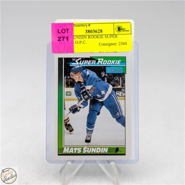 MATS SUNDIN ROOKIE SUPER ROOKIE O.P.C.