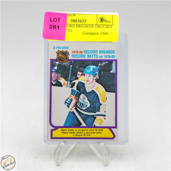 1979-80 RECORD BREAKER GRETZKY YOUNGEST TO