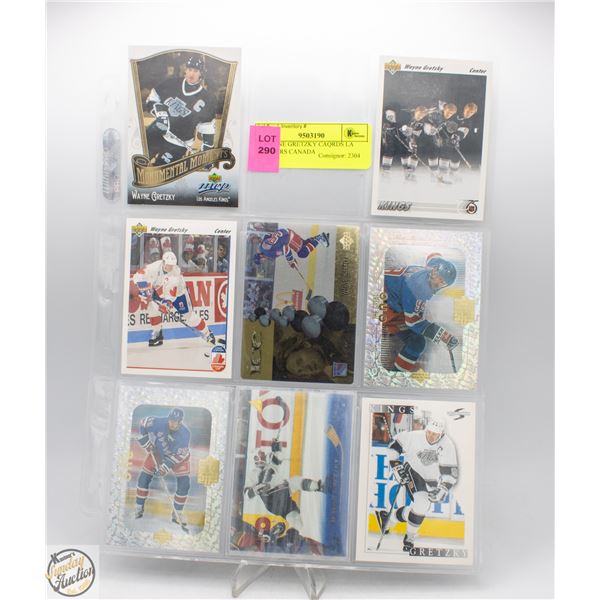 8 WAYNE GRETZKY CAQRDS LA RANGERS CANADA