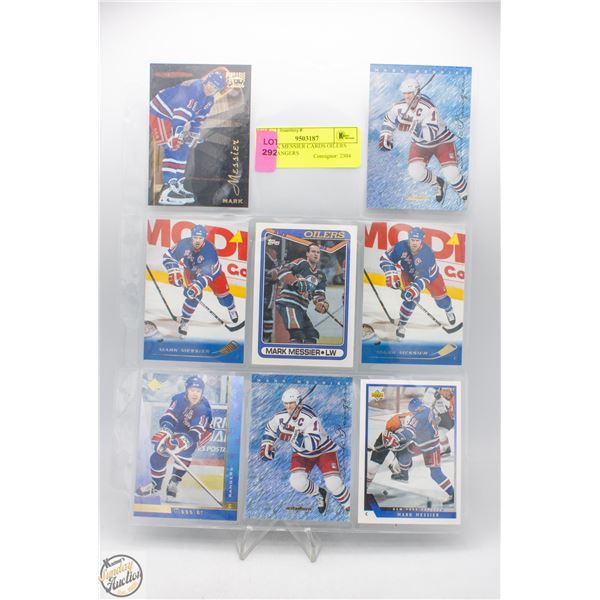 8 MARK MESSIER CARDS OILERS AND RANGERS