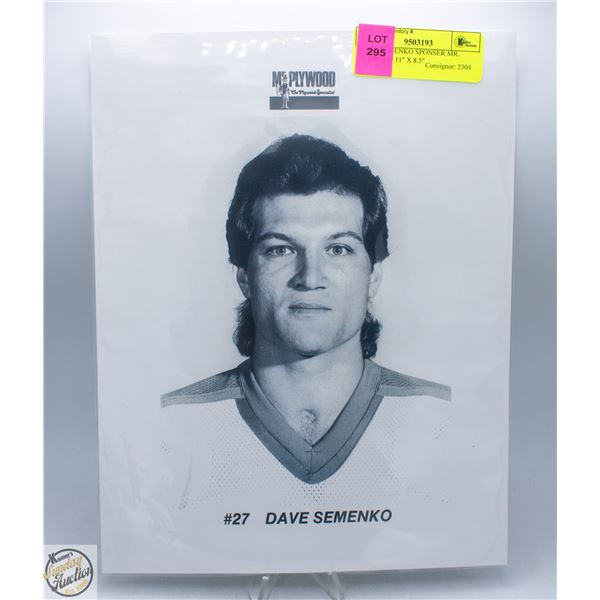 DAVE SEMENKO SPONSER MR. PLYWOOD 11" X 8.5"