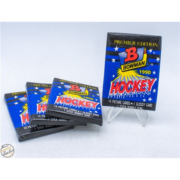 4 SEALED 1990 BOWMAN PREMIER 15 CARDS PER PACK