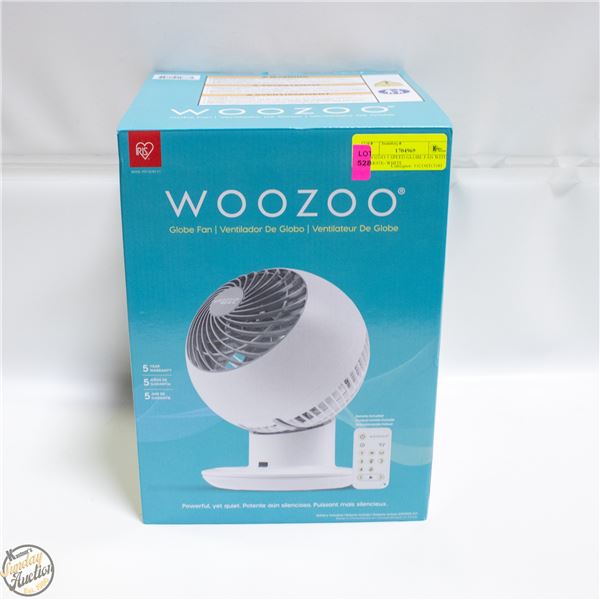 WOOZOO 5 SPEED GLOBE FAN WITH REMOTE- WHITE
