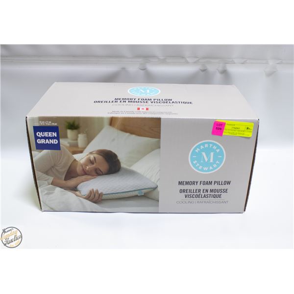 MARTHA STEWART MEMORY FOAM COOLING PILLOW QUEEN SZ