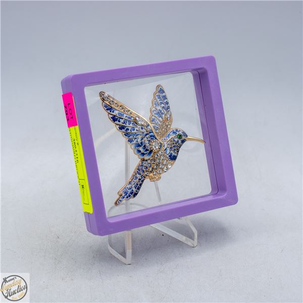 NEW HUMMINGBIRD BROOCH RHINESTONES