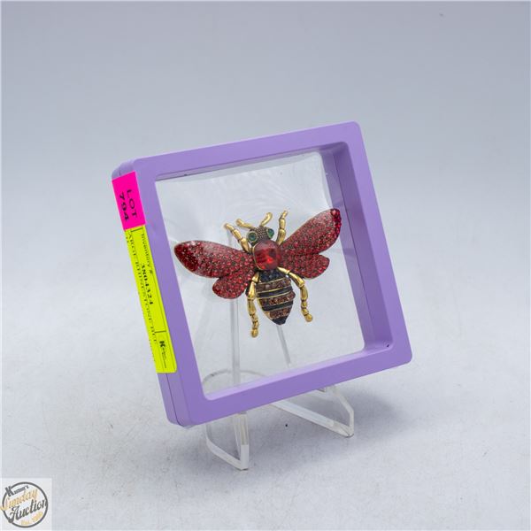 NEW LARGE RHINESTONE BEE BROOCH