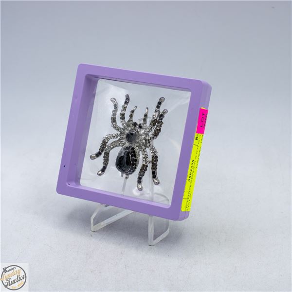 NEW SPIDER BROOCH WITH BLACK CRYSTAL