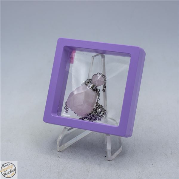 NEW ROSE QUARTZ CRYSTAL CARVED PERFUME