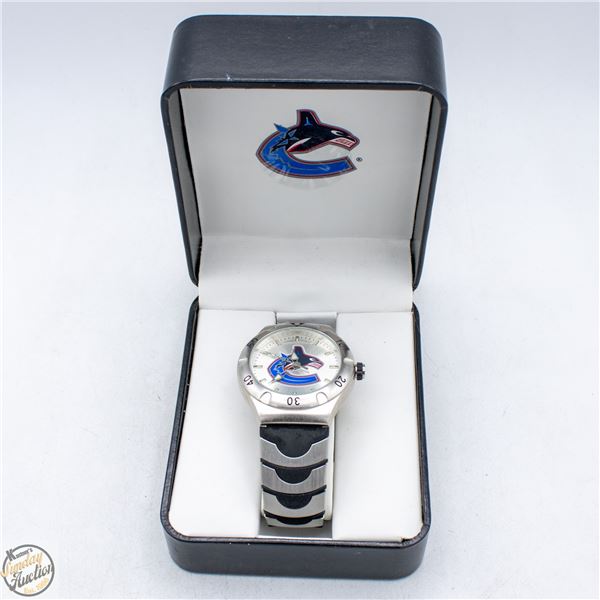 VINTAGE VANCOUVER CANUCKS MEN'S WATCH IN CASE