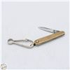 Image 1 : RICHARDS SHEFFIELD ENGLAND BRASS KEYCHAIN KNIFE