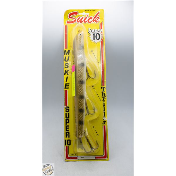 NEW SEALED VINTAGE WOODEN SUICK MUSKIE THRILLER