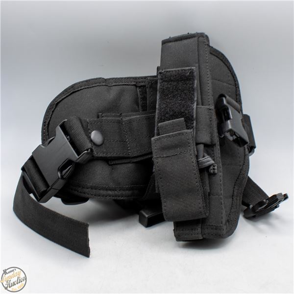 VOODOO TACTICAL BLACK NYLON DROP-LEG HOLSTER
