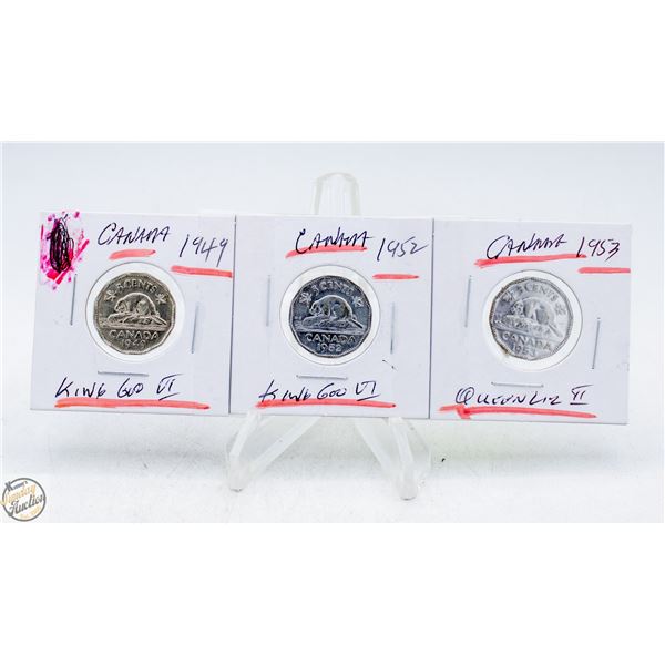 #4529- 1949, 1952, & 1953 NICKLES, ALL 12