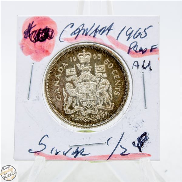 #4542-1965-PROOF 50 CENT CANADA SILVER KING