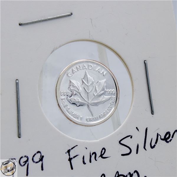 #4567-1 GRAM .999 FINE SILVER WITH CANADIAN