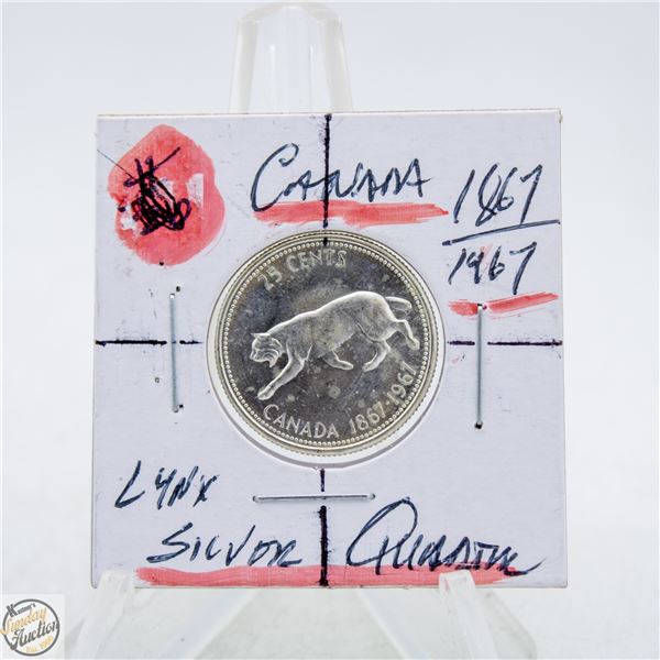 #4548-ROTATED DIE 1967-25 CENT CANADA