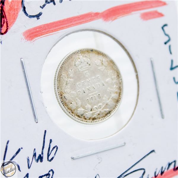 #4534-1918 5 CENT SILVER KING GEORGE