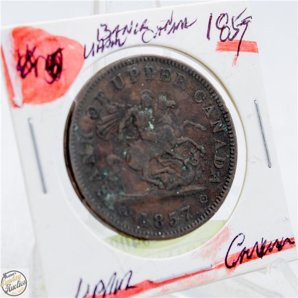 #4536-1857 BANK OF UPPER CANADA ONE PENNY