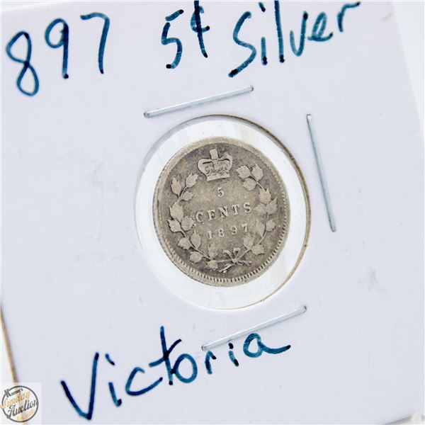 #4532-1897 5 CENT SILVER QUEEN VICTORIA