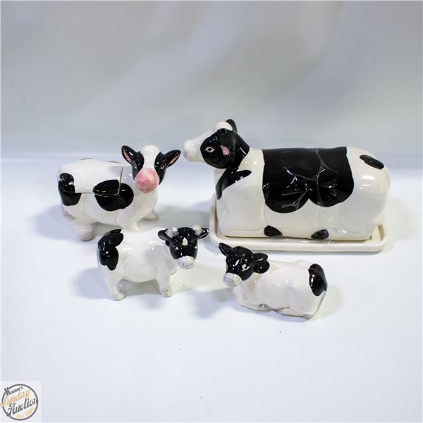 BOX WITH 6-PIECE COW SALT, PEPPER, SUGAR AND