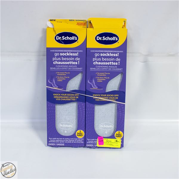 TWO BOXES OF DR. SCHOLL'S GO SOCKLESS! CUSHIONING