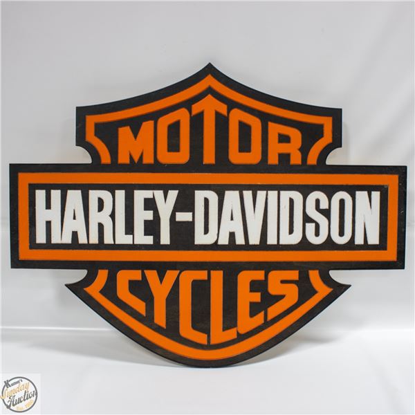 HAND MADE HARLEY DAVIDSON SHIELD SIGN 22.5" X 29"