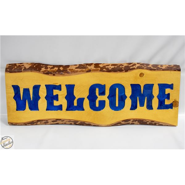 LIVE EDGE RESIN WELCOME SIGN 11" X 31"