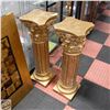 Image 1 : 2 GOLD PAINTED CORINTHIAN STYLE PILLAR STANDS