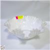 Image 1 : WHITE GLASS FLUTED BOWL