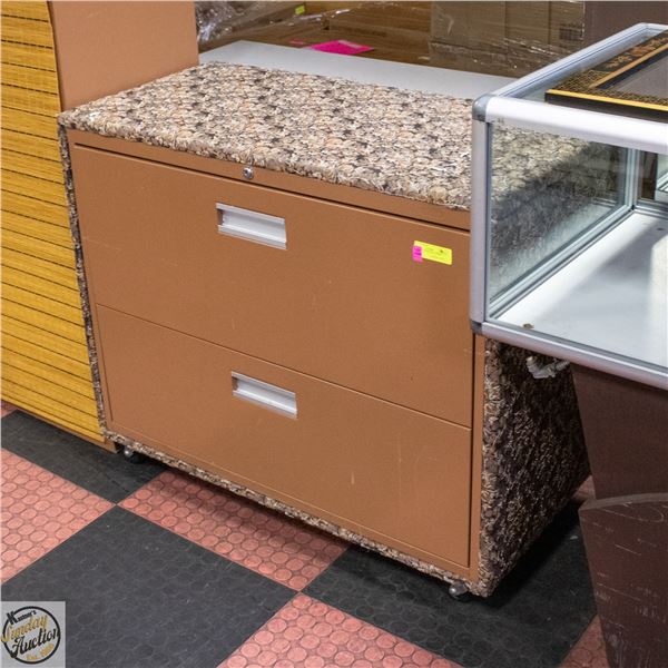 LONG 2 DRAWER FILE CABINET H-32" W-18" L-38"