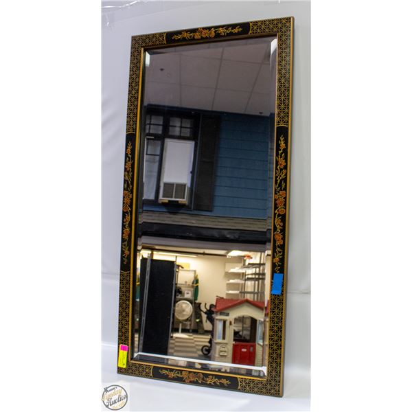 BLACK AND GOLD TONE MIRROR 20" X 40"