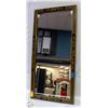 Image 1 : BLACK AND GOLD TONE MIRROR 20" X 40"