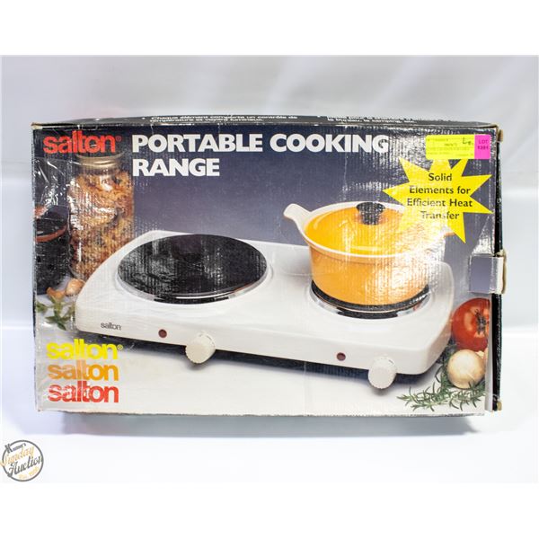 SALTON 2-BURNER PORTABLE COOKING RANGE -
