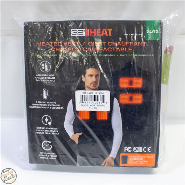 NEW SEALED 32 DEGREES HEATED VEST, SIZE X-LARGE