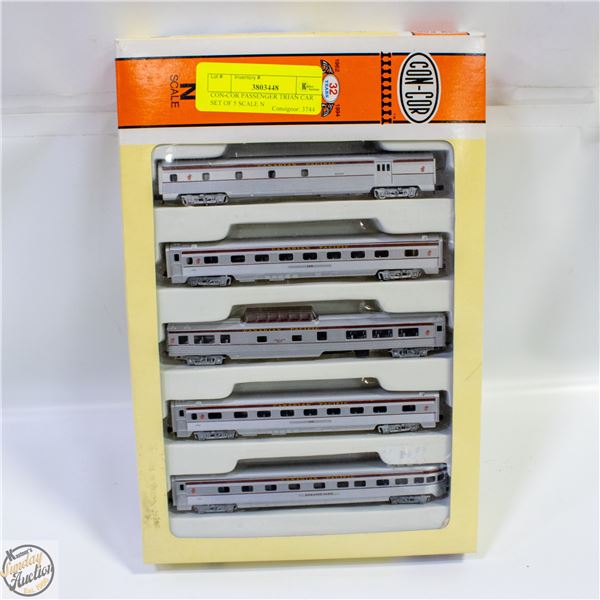 CON-COR PASSENGER TRIAN CAR SET OF 5 SCALE N