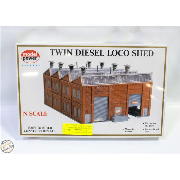 NEW TWIN DIESEL LOCO TRAIN SHED SET 152PC SEALED