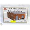 Image 1 : NEW TWIN DIESEL LOCO TRAIN SHED SET 152PC SEALED
