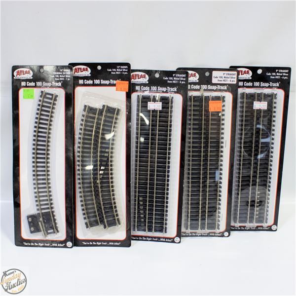5 PACKS OF NEW HO ATLAS TRAIN TRACKS SEALED