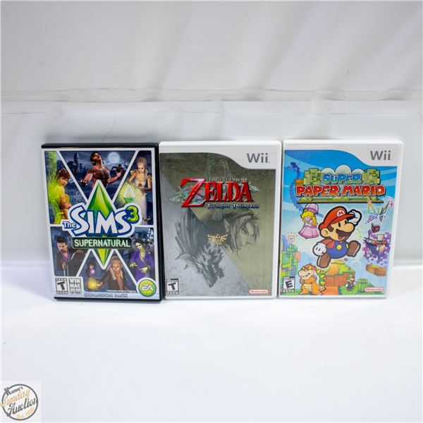 3 WII GAMES.