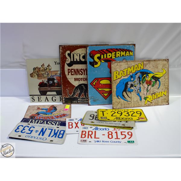 METAL SIGNS + LICENSE PLATES