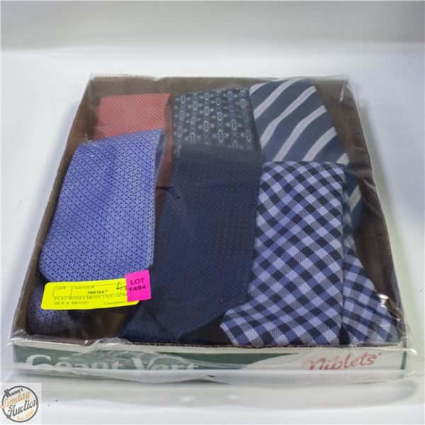 FLAT WITH 6 MEN'S TIES - SOME SILK & BRAND