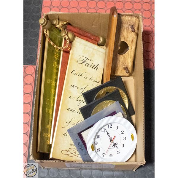 BOX WITH 7 INSPIRATIONAL PLAQUES & PICTURES,