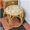 Image 1 : WOVEN BAMBOO/RATTAN SIDE TABLE- 21" X 17"