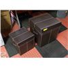 Image 1 : LEATHER LIDDED STORAGE BOX- SET OF 2