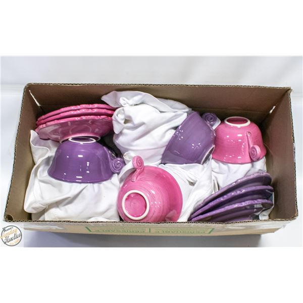 12 X 350ML CERAMIC COFFEE MUGS, 6 PINK,