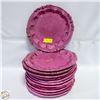 Image 1 : 12 X 12" PINK DINNER PLATES, MADE IN ITALY