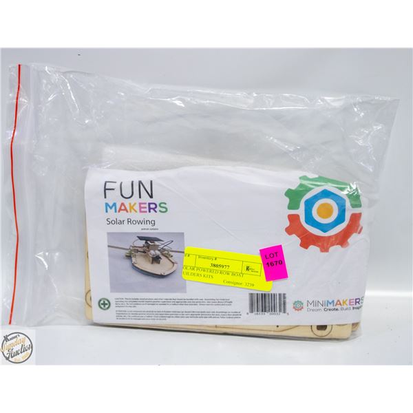 SOLAR POWERED ROW BOAT BUILDERS KITS
