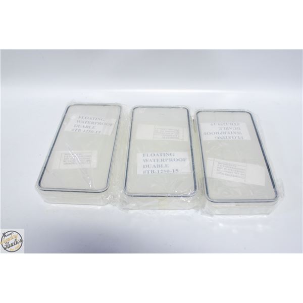 3 FLOATING WATERPROOF FISHING TACKLE BOXES