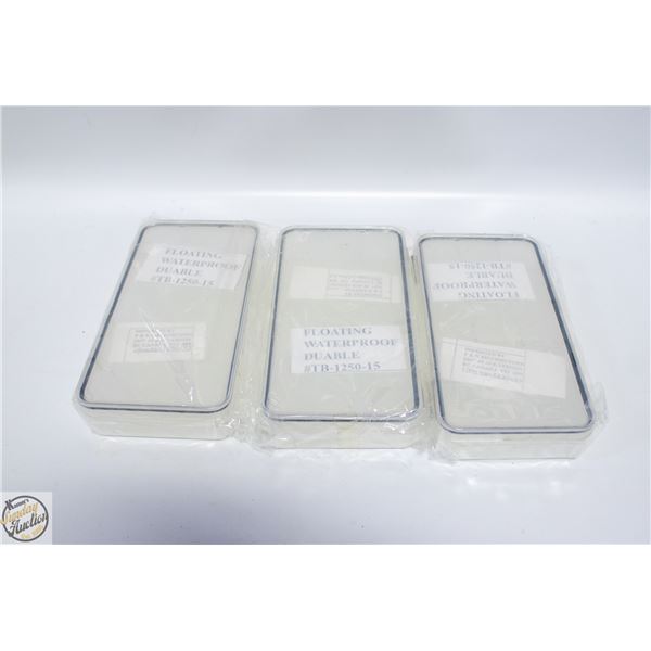 3 FLOATING WATERPROOF FISHING TACKLE BOXES