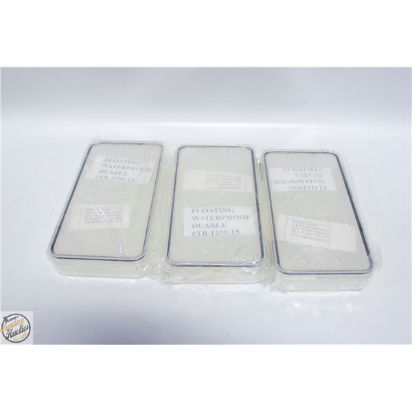 3 FLOATING WATERPROOF FISHING TACKLE BOXES